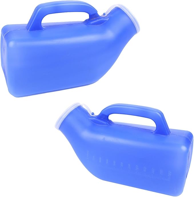Orinal masculino portátil reutilizable de plástico, 1200 mL, diseño ergonómico compacto para uso junto a la cama, viajes y uso diario miniatura 4