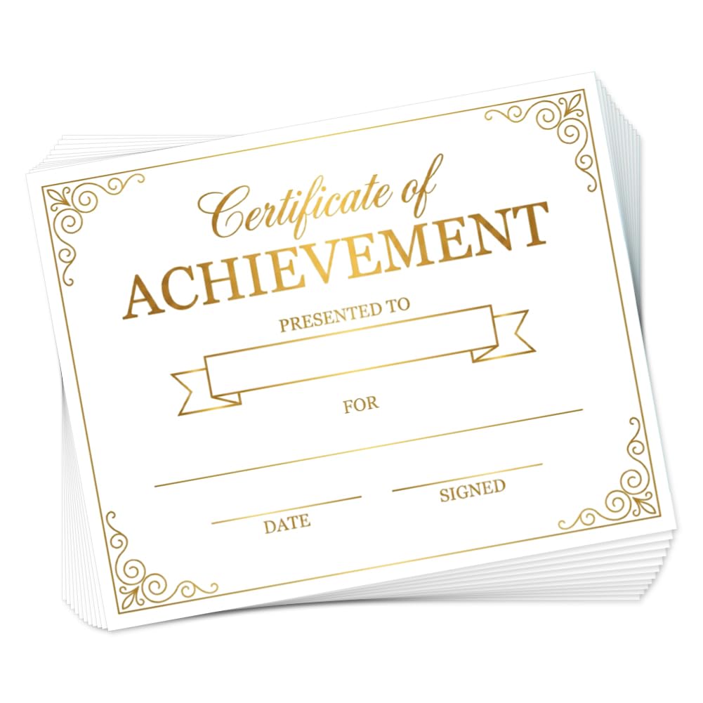 TNKBREEZE Golden Flowers Personalized Certificates 30Pcs Blank Award Certificate Paper 25x20cm Certificate Paper for Awards Birthday Parties School Home Office — image 1