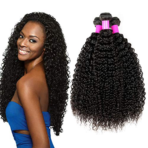 Ur Beautiful 8A Brazilian Kinky Curly Hair Bundles Brazilain Curly Hair Bundles 16 18 20 Inch 100% Unprocessed Virgin Curly Human Hair Bundles Natural Black Color