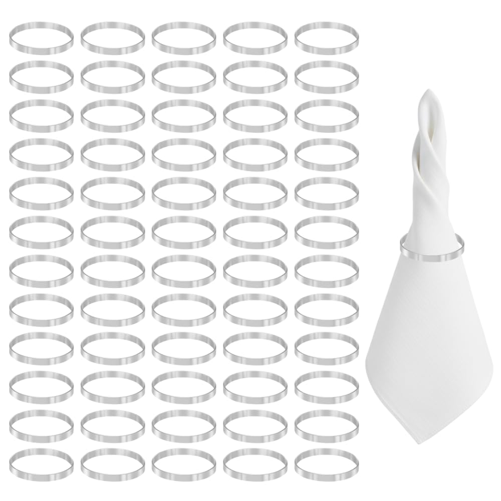 Serviettenringe, 100 Stück Runde Serviettenschnallen aus Metall, Serviettenringehalter für die Tischdekoration Bei Weihnachten, Hochzeiten, Familienfeiern und Abendessen (Gold/Silber)
