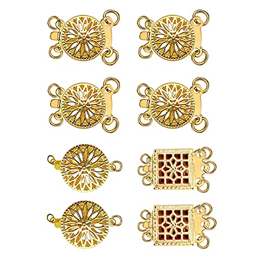 Hongxin LAttice 8PCS 3 Size Layered Necklace Clasp Slide Clasp Lock for Layered Necklace-Necklace Separator for Layering Jewelry Clasps
