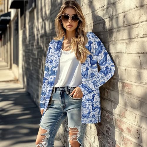 Image of Women's Open Front Cardigan Long Sleeve Loose Sweater Lightweight Soft Cardigan Jackets