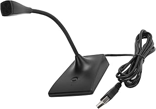 USB Desktop Microphone, Universal Gooseneck Conference Microphone, Plug and Play, Noise Canceling Stereo Microphone for Meetings, Games, Voice