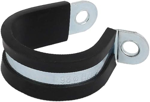 X-DREE 26mm Dia EPDM Lined R Shaped Zinc Plated Stainless Steel Pipe Clip Cable Clamp(26 mm Dia EPDM revestido en forma de Z galvanizado abrazadera