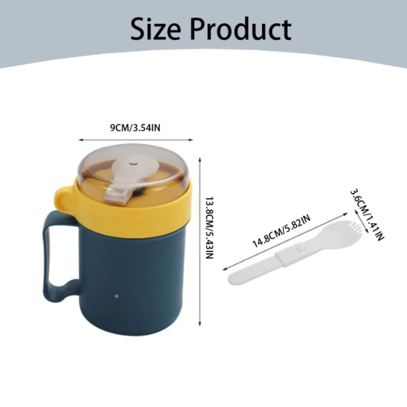 Tasse petit-déjeuner avec couvercle et cuillère, tasse à lait de soja