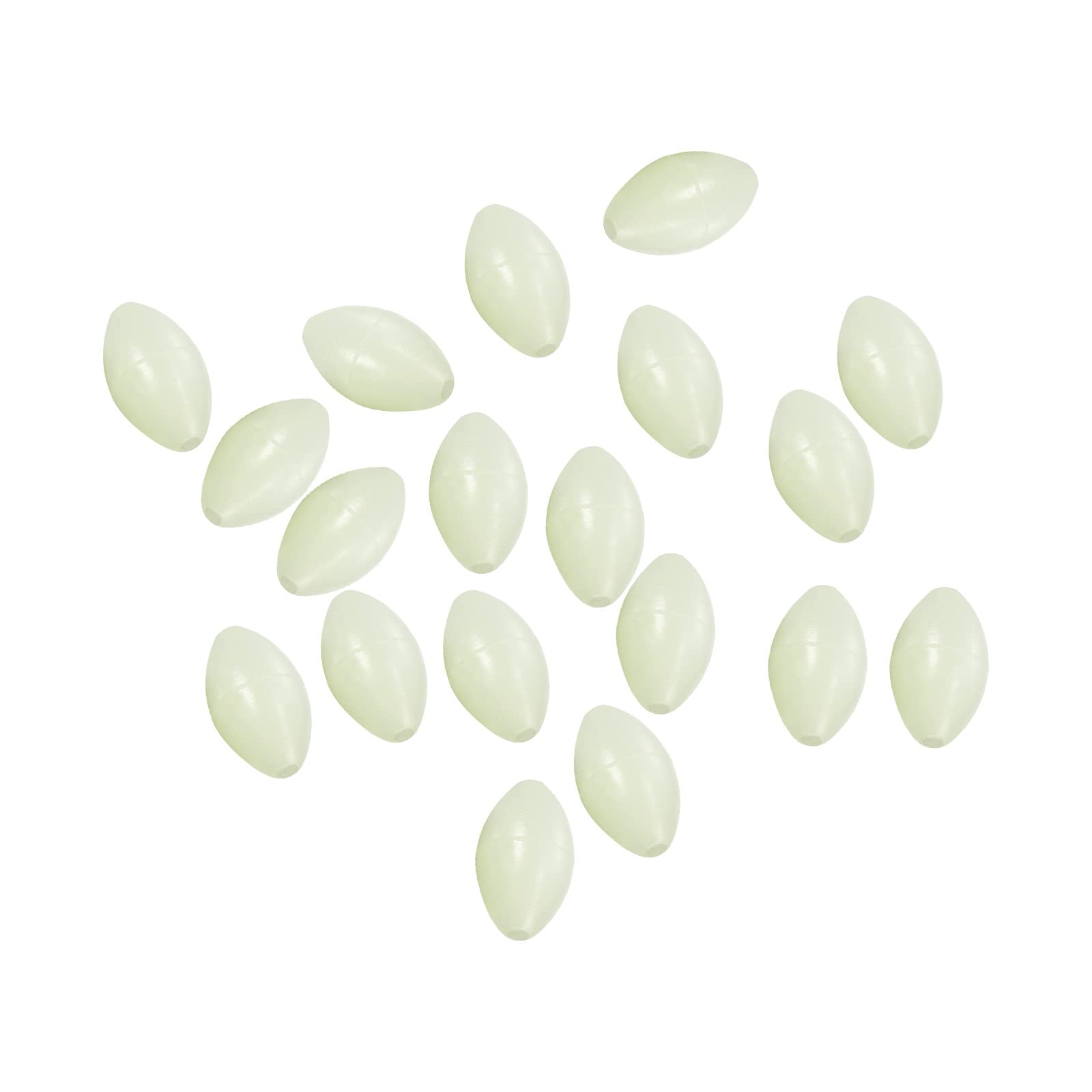 PATIKIL 10x6mm Luminosas Pesca Cuentas, 200uds Plástico Brillante Pesca Cebo Huevos Aparejo Cuenta Aparejo Herramienta Ovalada, Blanco