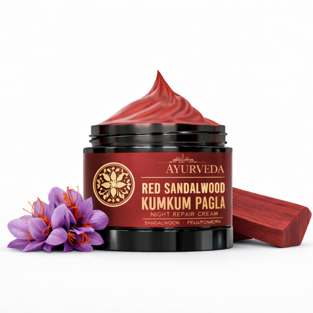 NEW Red Sandalwood Skin Brightening & Night Repair Cream For Men & Women – For Natural, Anti-Aging, Hydrating, And Radiant Skin, Natural, Ayurvedic pack 1 (50g) 1-picture-11