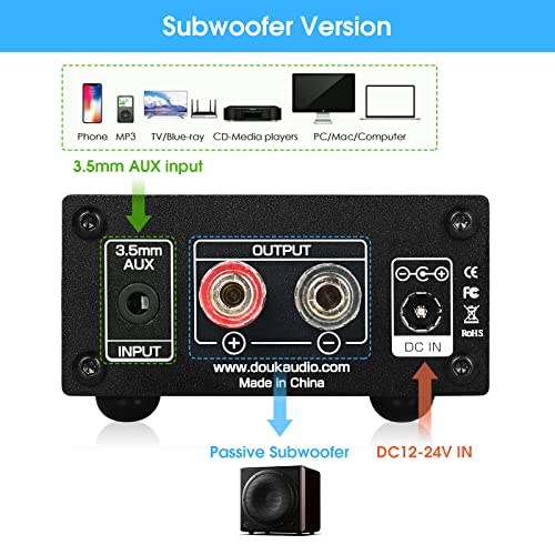 Nobsound 100W Subwoofer Digital Power Amplifier Audio Mini Amp (Black) by Nobsound - Image 6