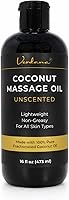 Verdana Unscented Fractionated Coconut Massage Oil - Lightweight Non-Greasy 16oz for Professional Therapists & Home Spa Use