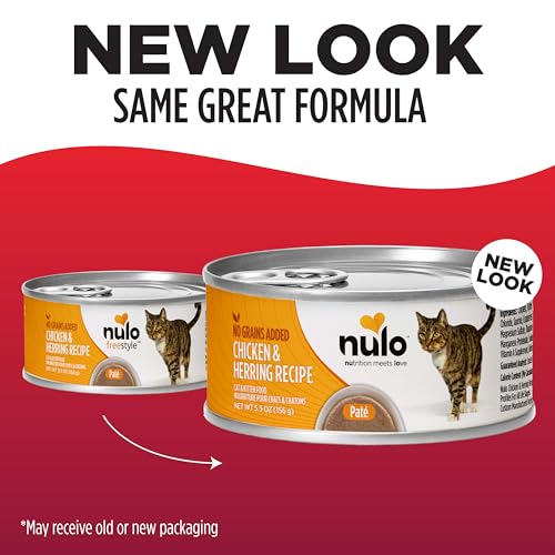 Image of Nulo Chicken & Herring Recipe Pate Wet Canned Cat Food, 5.5 Ounce (Pack of 24)
