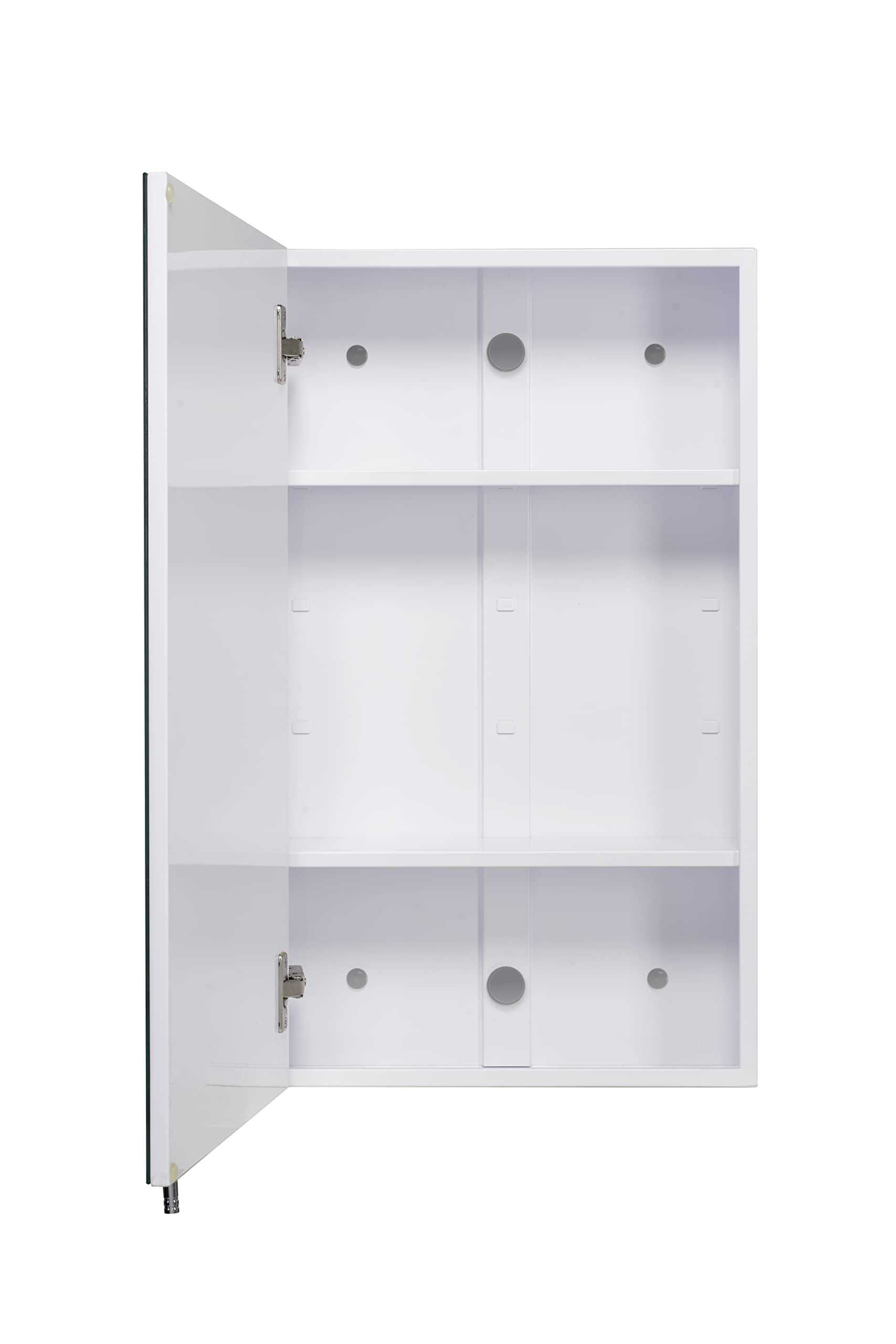 Croydex Finchley Single Door, Surface Mount Flexi-Fix Easy Hanging System Medicine Cabinet, 16''W x 26''H, Stainless Steel