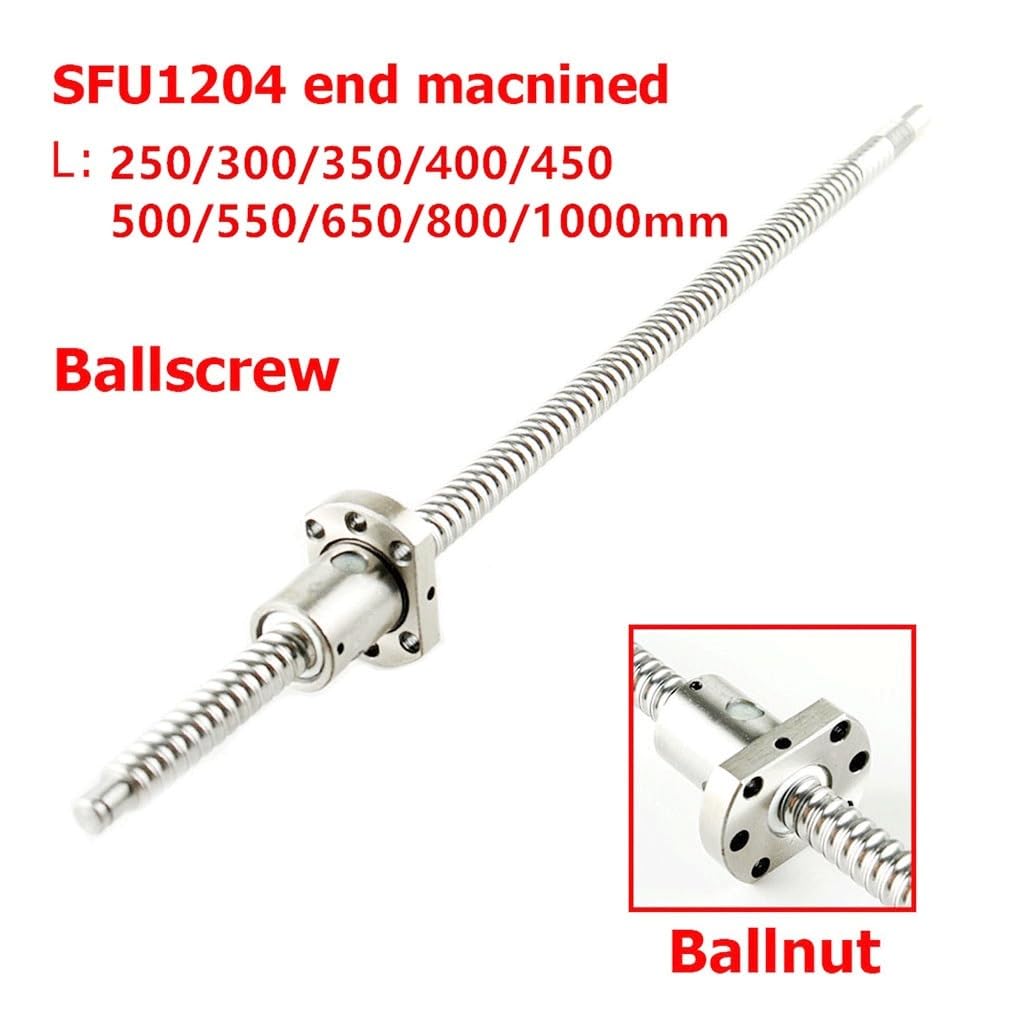 Śruba kulowa maszyny końcowej SFU1204 z nakrętką kulkową RM 1204 obrabianą CNC(750mm)