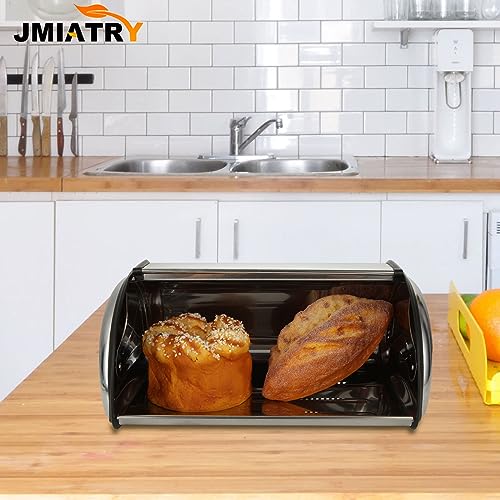 JMIATRY Bread Bin, Stainless Steel Bread Bin, Large Bread Box for Kitchen, 34x23x14.5cm, Sliver - Cosy Home Interiors JMIATRY Bread Bin, Stainless Steel Bread Bin, Large Bread Box for Kitchen, 34x23x14.5cm, Sliver - Image 6