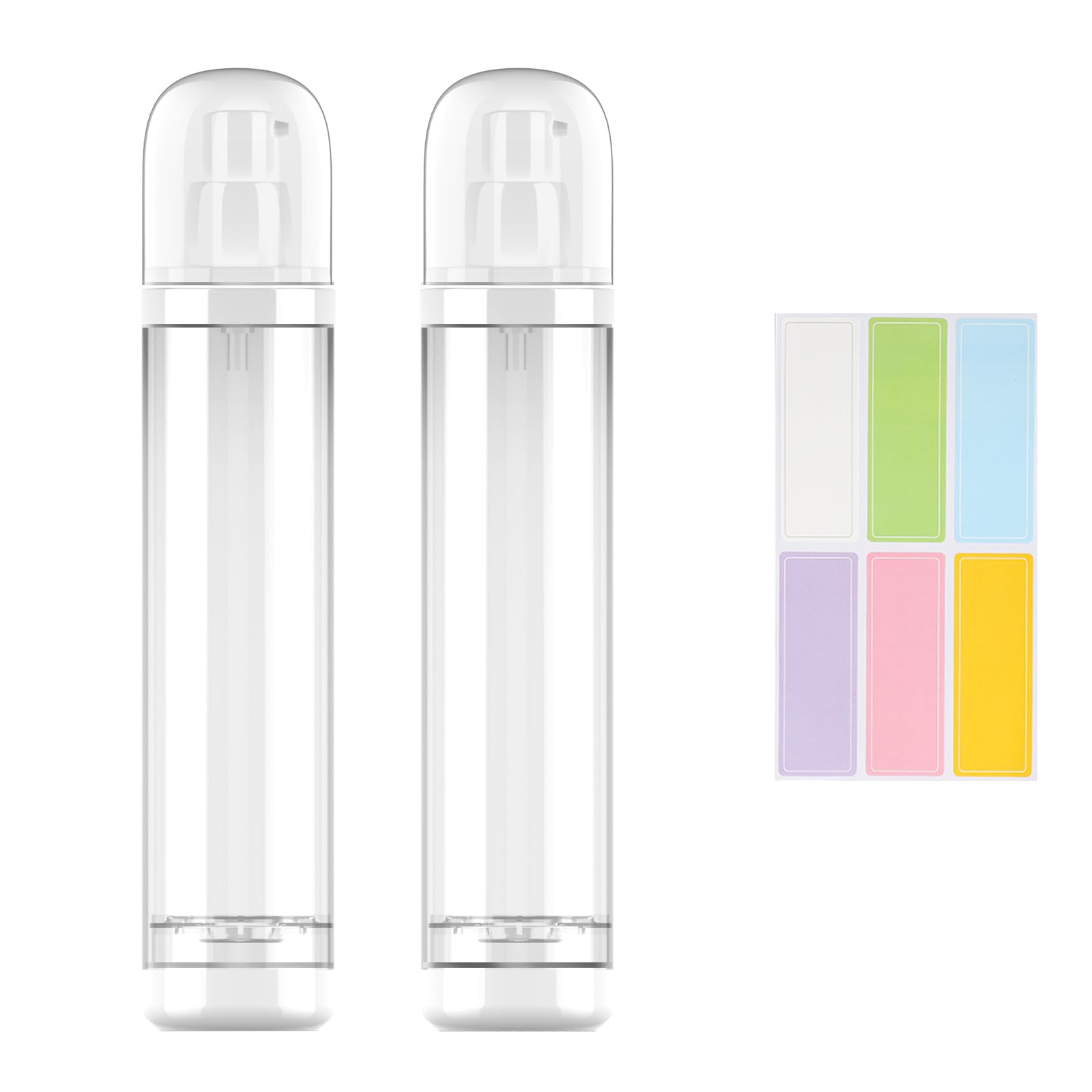 IOOROSE Airless Pump Bottle Refillable Travel Containers 100 ml/3.35 oz (Clear, 2 Pack)
