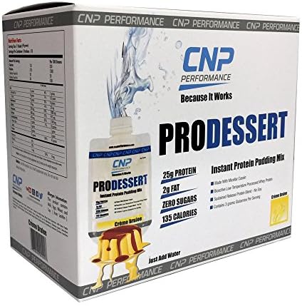 CNP ProDessert Instant Pudding - Professional Grade Protein Supplement, Ready to Mix, Just Add Water (1 box, 10 ct, Creme Brulee)
