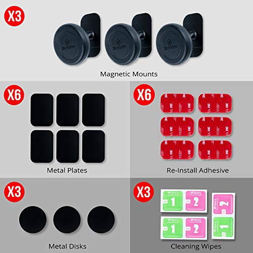 Tackform Three Pack Of Magnetic Phone Mounts, Universal Stick-On Dashboard Magnet Mount And Cell Phone Holder - Great For Car, Home And Office #TOP3