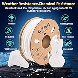CCTREE TPU Filament 1.75mm Flexible 3D Printing Filament 1KG, Dimensional Accuracy +/- 0.03 mm, 100A Shore Hardness Flexible TPU Filament fit Most FDM 3D Printers, White - Image 2