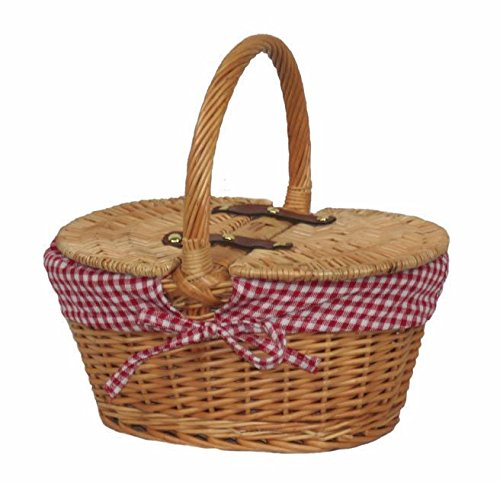 Red Hamper Cesta de Picnic con Tapa Ovalada para niños, Color marrón Cover