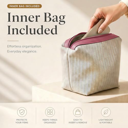 Image of Tote Bag for Women Vegan Leather Bucket Purse for Women Top Handle Handbag Shoulder Bag with Detachable Small Purse