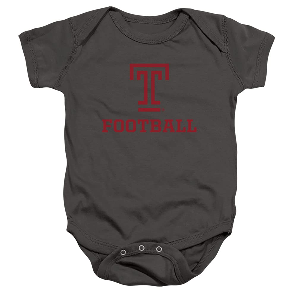 Temple University Official Football Helmet Unisex Infant Snap Suit for Baby,Charcoal, 24 Months