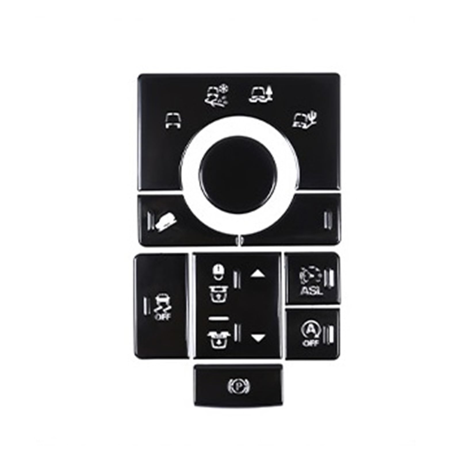 for Land for Rover for Range for Rover for Sport 2014-2022 Car Terrain Mode Button Sticker Car Interior Mouldings(Style A Black)