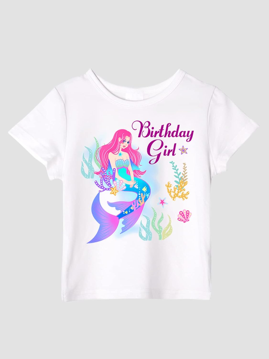 Doctor Unicorn Birthday Girls Mermaid Outfit Set Costume Tutu Skirt Dress, Mermaid Birthday Shirt, Headband & Satin Sash - Image 3