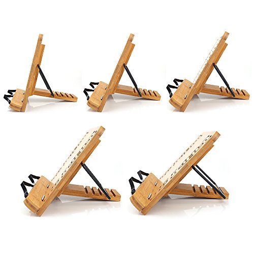Wishacc Large Size Bamboo Book Stand And Cookbook Holders For Reading Hands Free thumb #4