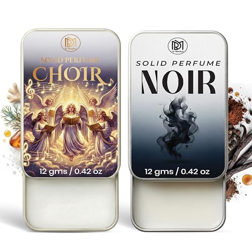 Image of Dr.Mashur Solid Perfume |Choir&Noir Alcohol Free Wax Perfume Balm, Long Lasting | Pocket Tin 12g, Pack Of 2| Non Greasy Smooth Glide, Travel Friendly Men And Women Gifts He Or Her