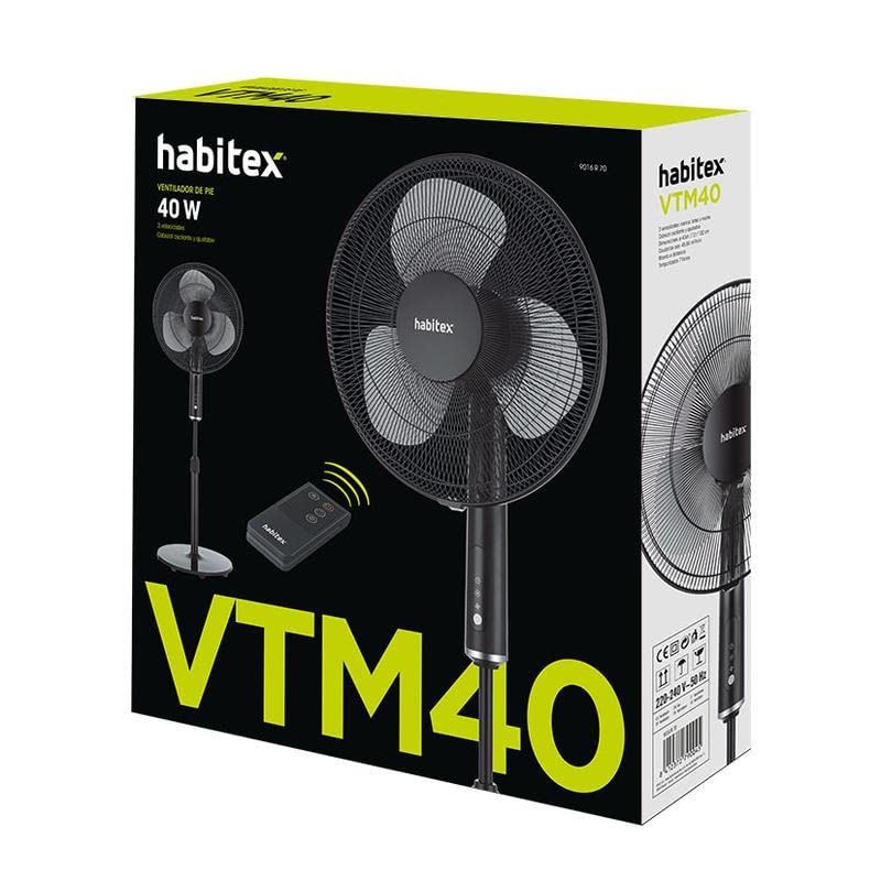 Habitex Ventilador pie m.vpm 40. Negro