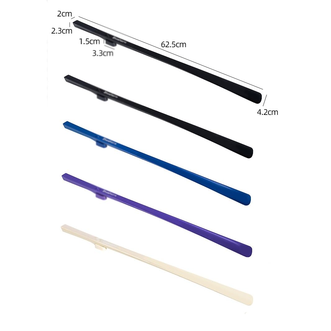 NVCBYEPDA Calzador de Metal y Madera con Mango Largo, Calzadores Ligeros con Ventosa magnética, fáciles de Usar, for Personas Mayores, Hombres, Mujeres y Adultos.(Purple)