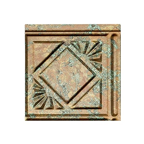 FASÄDE Traditional Style/Pattern 4 Decorative Vinyl Backsplash Panel in Copper Fantasy (6X6 Inch Sample)