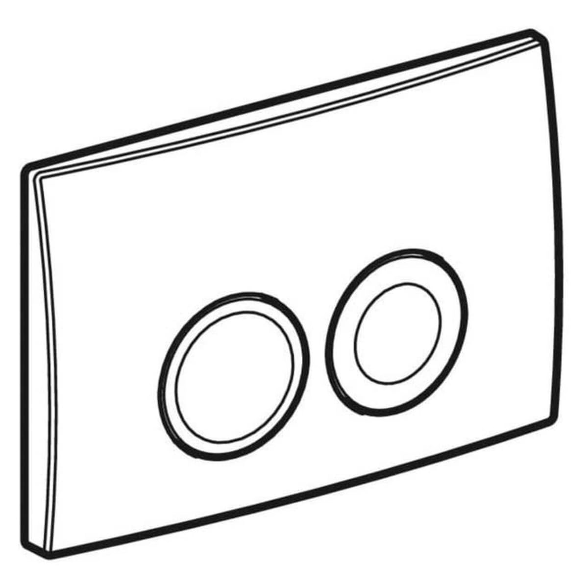 Plaque de fixation Geberit Delta25 pour rinçage à 2 quantités, 115.125.11.5, Couleur: blanc