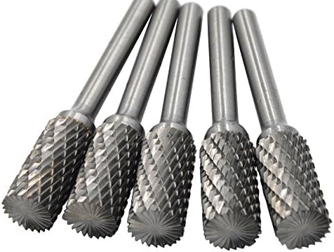 Wokesi 5Pcs,1/2''Cutting Diameter,1/4"(6mm) Shank Diameter,C shape,Tungsten Carbide File Cutter Taper Point…