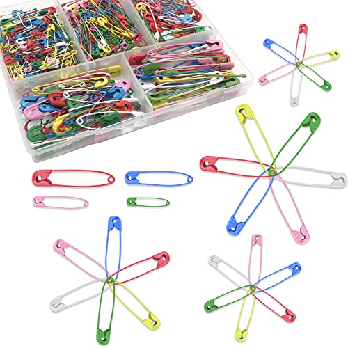 130 Stück Bunte Metall Sicherheitsnadeln mit Aufbewahrungsbox, Mini Rostbeständig Sicherheitsnadeln, Quiltnadeln für DIY Handwerk, Kleidung, Nähzubehör Kit (28mm, 32mm, 38mm, 45mm) Cover