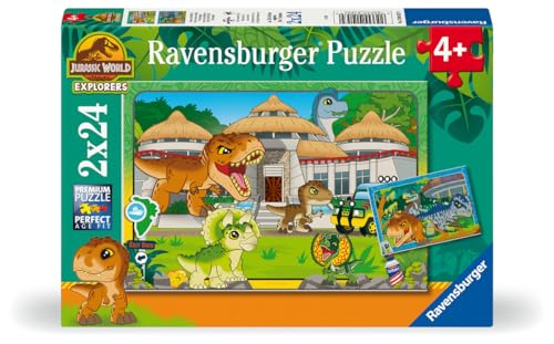 Ravensburger - Puzzle Enfant - Lot de 2 Puzzles 24 pièces - Vivre en Terre Sauvage/Jurassic World Explorers - Enfant dès 4 Ans - Puzzle de qualité supérieure - 2 Posters à Taille réelle - 12001057