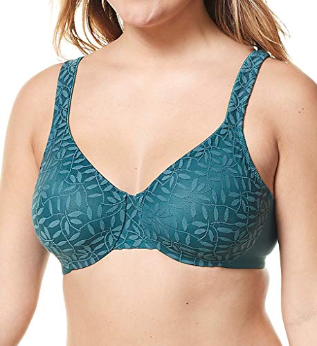 Olga Women's Lace Leaves Underwire Minimizer Bra 35519 38DD Atlantic Deep