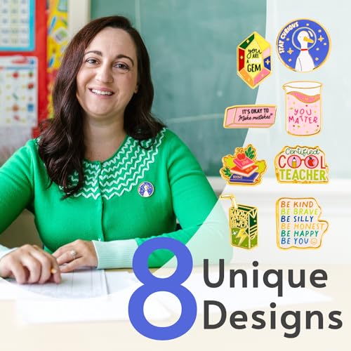8 Enamel Pin Set, Perfect Brooch For Women And Men, For Showing Your Educator And Teacher Appreciation, Jewelry Lapel Pins Make A Great Teacher Gifts3