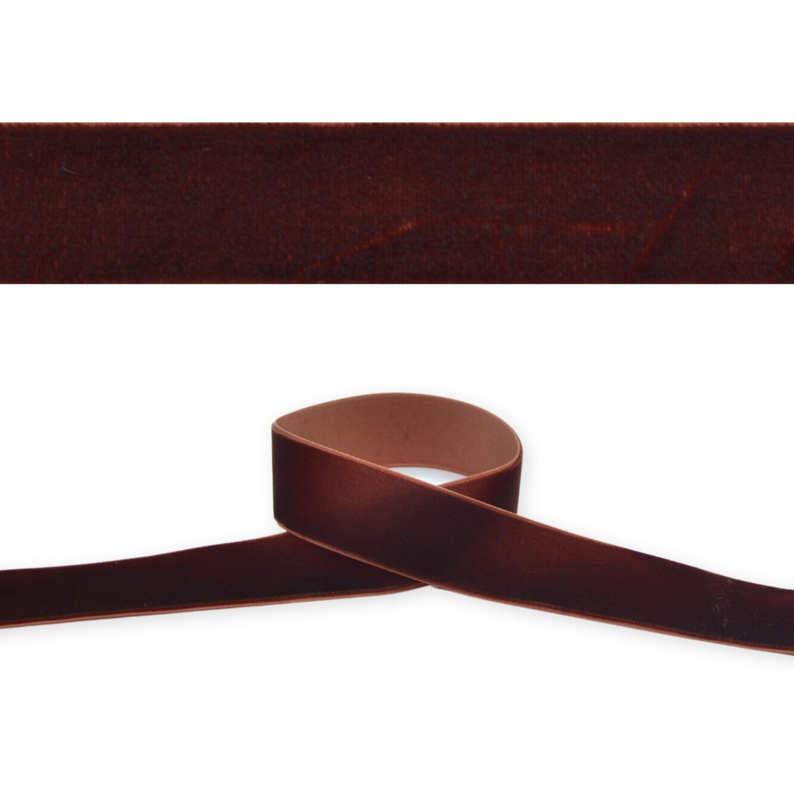 celloexpress 25mm Chestnut Brown 115 Velvet Ribbon - High Density Single Faced Gift Wrap Bow Making (10m)