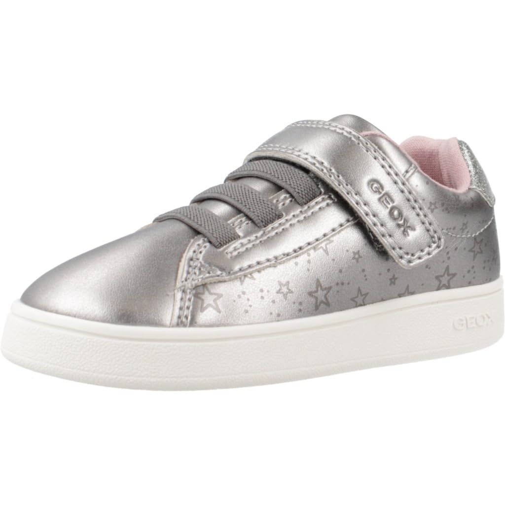 Geox Baby Girls B Eclyper Sneaker, Silver, 4.5 UK Child