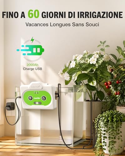 RAINPOINT Arrosage Automatique Interieur WiFi, Contrôle à Distance via APP, Arroseur Automatique pour Plantes d’Intérieur, Arrosage Goutte à Goutte avec Batterie Rechargeable, Jusqu’à 15 Plantes – vue 4