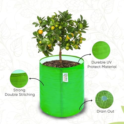 Image of Gardennest HDPE Grow Bag for Terrace Gardening, Reusable Heavy Duty Planting Bags for Vegetables, Flowers, Fruits & Nursery Plants, UV Protected Garden Pots Black (9x9 Inch, Set of 10)