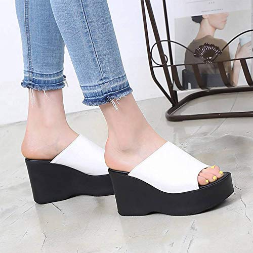Image of epdavin Women's Simple Comfy Platform High Heel Slippers Slides