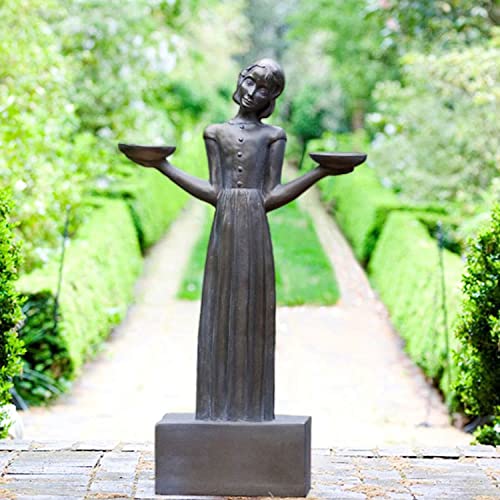 Potina Outdoor Garden Sculpture - Savannah's Bird Girl Statue (Small - 15") #TOP4