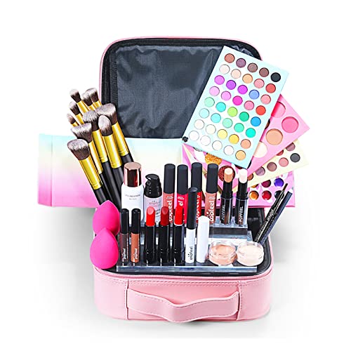 All-In-One Makeup Kit, 15 Pcs Complete Makeup Gift Set Full Kit Combination with Eyeshadow Blush Lipstick Concealer etc, Essential Starter Bundle for Women, Pro Multi-purpose Beauty Cosmetic Set#1