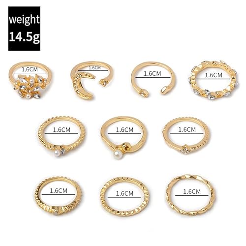 Futimely Boho Retro Stackable Rings Sets For Women Knuckle Joint Finger Knuckle Nail Ring Sets Moon Stars Stack Preppy Statement Rings Cute Trendy Stuff Jewelry  thumb #1