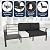 ALAULM Aluminum Patio Furniture Set with Propane Fire Pit Table - 9-seat Metal Outdoor Furniture w/Fire Pit Patio Sectional w/5.1" Cushions for Backyard, Poolside - Black