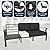 ALAULM Aluminum Patio Furniture Set with 2 Swivel Chairs 7-seat Metal Outdoor Furniture Patio Sectional Sofas Patio Conversation Set w/5.1" Cushions for Patio, Backyard, Poolside-Black