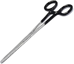 LAJA Imports PVC Grip Handle Locking Straight 8" Long Fishing Forceps - Tweezer Clamps - Ideal Hemostats for Nurses, Force...