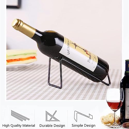 SuproBarware Stainless Steel Single Bottle Wine Rack - Set of 6, Stylish Bottle Organizer for Countertop or Dining Table