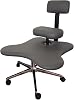 Pingo Cross Leg Chair with Wheels, Leather Strain Office Chair, Adult Meditation Floor Chair, Portable, Kneeling Desk Chair with Back Support Adjustable Height Color: Gray1